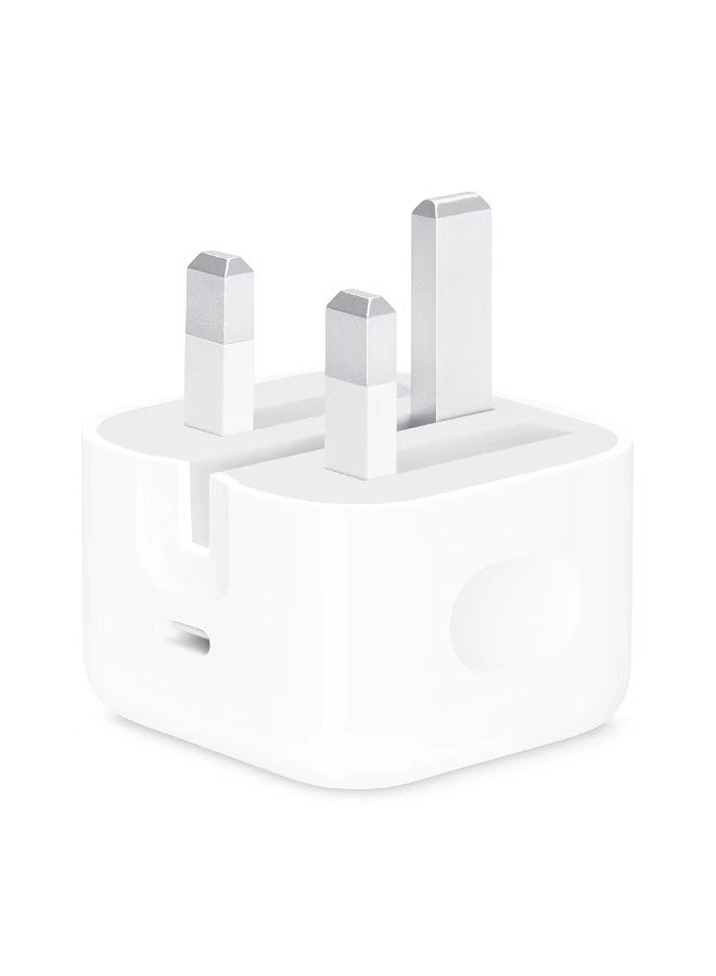 20W UK Plug 3-Pin Super Fast Charger - With 2m Lightning Cable, Portable Power Adapter for Phones